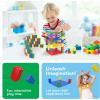 imagePicassoTiles 200 Piece Large Construction Brick Building Blocks STEM Bricks Toy Set Creative Learning Early Education Playset 5 Colors 4 Unique Shapes Mix ampamp Match Toys for Kids Boys Girls Child Age 3Classic Brick 28pc