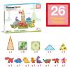 imagePicassoTiles 26pcs Magnetic Tiles Magnet Tile Building Blocks Printed Fall Farm Themed Animal Toy Set with 8 Farmyard Animals Character Action Figures STEM Learning Playset for Kids Ages 3 PTQ27Dinosaur World Themed