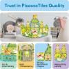 imagePicassoTiles 26pcs Magnetic Tiles Magnet Tile Building Blocks Printed Fall Farm Themed Animal Toy Set with 8 Farmyard Animals Character Action Figures STEM Learning Playset for Kids Ages 3 PTQ27Farm