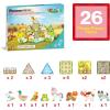 imagePicassoTiles 26pcs Magnetic Tiles Magnet Tile Building Blocks Printed Fall Farm Themed Animal Toy Set with 8 Farmyard Animals Character Action Figures STEM Learning Playset for Kids Ages 3 PTQ27Farm