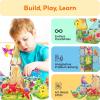 imagePicassoTiles 26pcs Magnetic Tiles Magnet Tile Building Blocks Printed Fall Farm Themed Animal Toy Set with 8 Farmyard Animals Character Action Figures STEM Learning Playset for Kids Ages 3 PTQ27Dinosaur World Themed