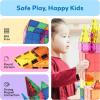 imagePicassoTiles 60 Piece Set 60pcs Magnet Building Tiles Clear Magnetic 3D Blocks Construction Playboards  Creativity Beyond Imagination Inspirational Recreational Educational Conventional
