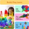imagePicassoTiles 60 Piece Set 60pcs Magnet Building Tiles Clear Magnetic 3D Blocks Construction Playboards  Creativity Beyond Imagination Inspirational Recreational Educational Conventional