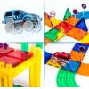 imagePicassoTiles 80 Piece Race Car Track Building Block Educational Toy Set Magnetic Tiles Magnet DIY Playset 2 Light Up Car STEM Learning Construction Kit HandEye Coordination Fine Motor Skill Training
