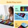 imagePicassoTiles Electronic Piano 49Key Flexible RollUp Keyboard with Recording Feature 8 Tones 6 Demo Songs Builtin Speaker Educational Music Toy for Kids Toddlers Boys Girls Rainbow Color Design PT4949Key