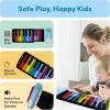 imagePicassoTiles Electronic Piano 49Key Flexible RollUp Keyboard with Recording Feature 8 Tones 6 Demo Songs Builtin Speaker Educational Music Toy for Kids Toddlers Boys Girls Rainbow Color Design PT4949Key