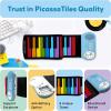 imagePicassoTiles Electronic Piano 49Key Flexible RollUp Keyboard with Recording Feature 8 Tones 6 Demo Songs Builtin Speaker Educational Music Toy for Kids Toddlers Boys Girls Rainbow Color Design PT4949Key