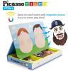 imagePicassoTiles Magnetic Puzzle Drawing Board 102 PC Dress Up Puzzle Game with 10 Free Inspirational Idea Cards 88 Holographic Designs 4 Markers Set Educational Activity Book STEAM Learning Kit