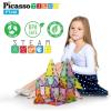 imagePicassoTiles Magnetic Tiles Blocks Magnet Tile Magnets Building Blocks Construction Toy Set with Reflective Leaf Flakes Magnetic Building Tiles Toys STEM Learning Kit Stacking Block Playset PTJ48