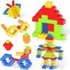 imagePicassoTiles 200 Piece Large Construction Brick Building Blocks STEM Bricks Toy Set Creative Learning Early Education Playset 5 Colors 4 Unique Shapes Mix ampamp Match Toys for Kids Boys Girls Child Age 3Multicolor