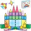 imagePicassoTiles 60 Piece Set 60pcs Magnet Building Tiles Clear Magnetic 3D Blocks Construction Playboards  Creativity Beyond Imagination Inspirational Recreational Educational Conventional