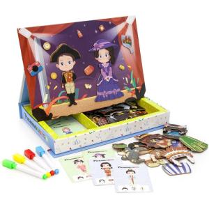 imagePicassoTiles 115 Piece Magnetic FaceBoard Mix ampamp Match Activity DIY Dress Up Puzzle Book Kids Toy Set Educational Playset STEM Learning 20 FREE Unique Creative Inspirational Style Building Idea Cards