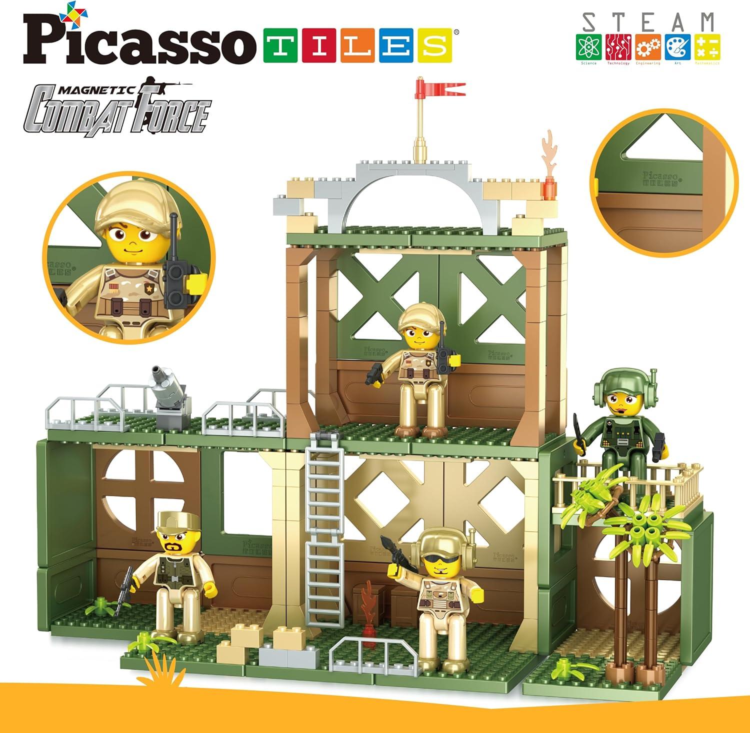 imagePicassoTiles Brick Baseplate Classic Building Block Foundation Kit 20 Pack 10quotx10quot Platform Multi Color Bricks Stud Blocks Compatible with All Major Brands STEM Construction Set Kids Ages 3 PBS02Military