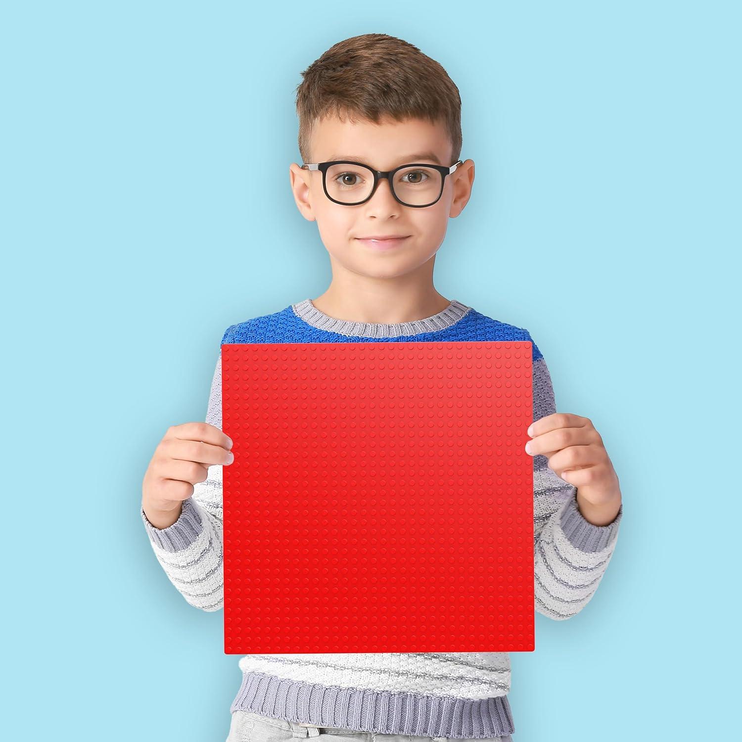 imagePicassoTiles Brick Baseplate Classic Building Block Foundation Kit 20 Pack 10quotx10quot Platform Multi Color Bricks Stud Blocks Compatible with All Major Brands STEM Construction Set Kids Ages 3 PBS0220 Pack 10x10 Platform Multi Color Bricks