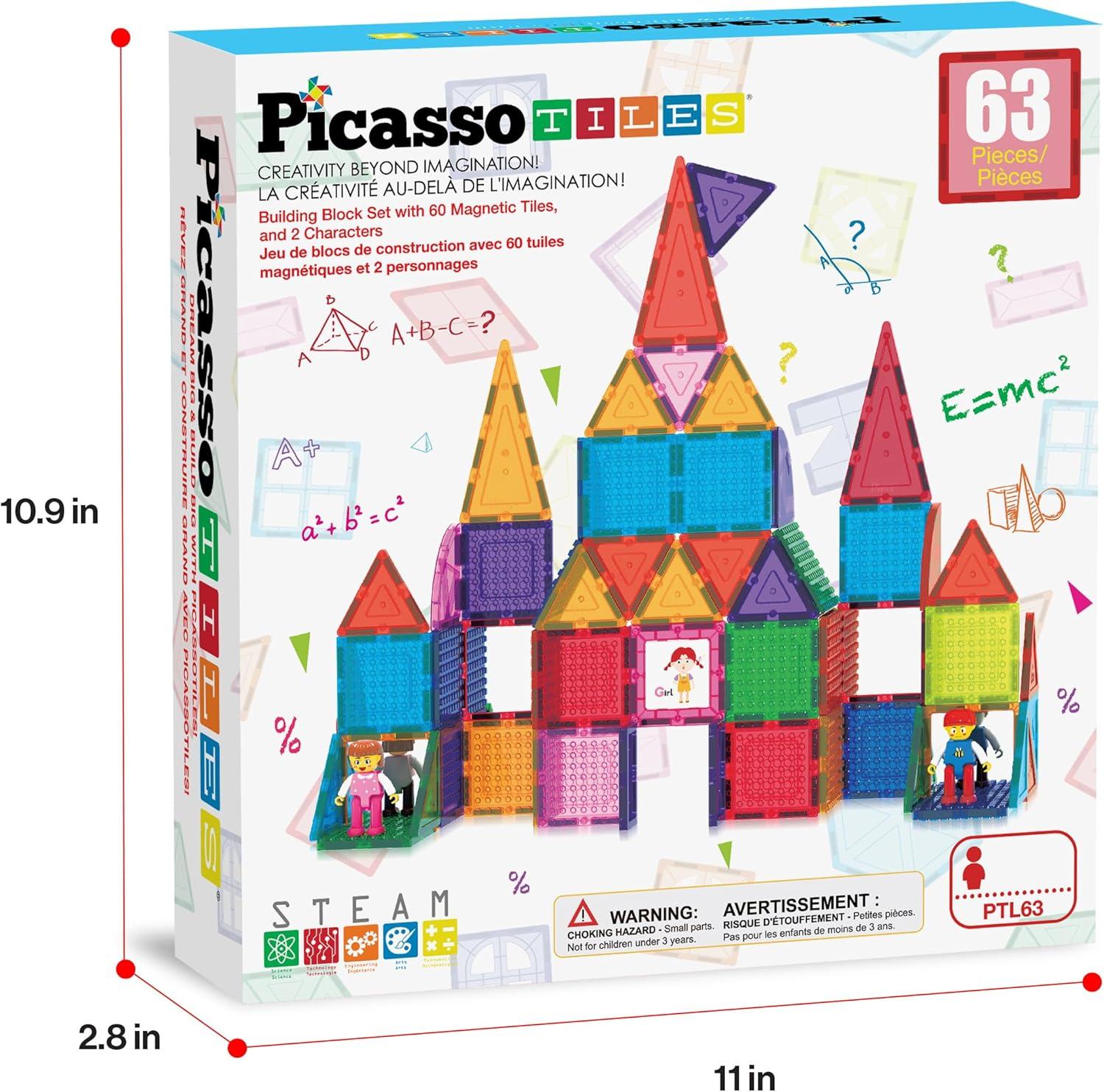 imagePicassoTiles Brick Baseplate Classic Building Block Foundation Kit 20 Pack 10quotx10quot Platform Multi Color Bricks Stud Blocks Compatible with All Major Brands STEM Construction Set Kids Ages 3 PBS0263pcs With 2 Character