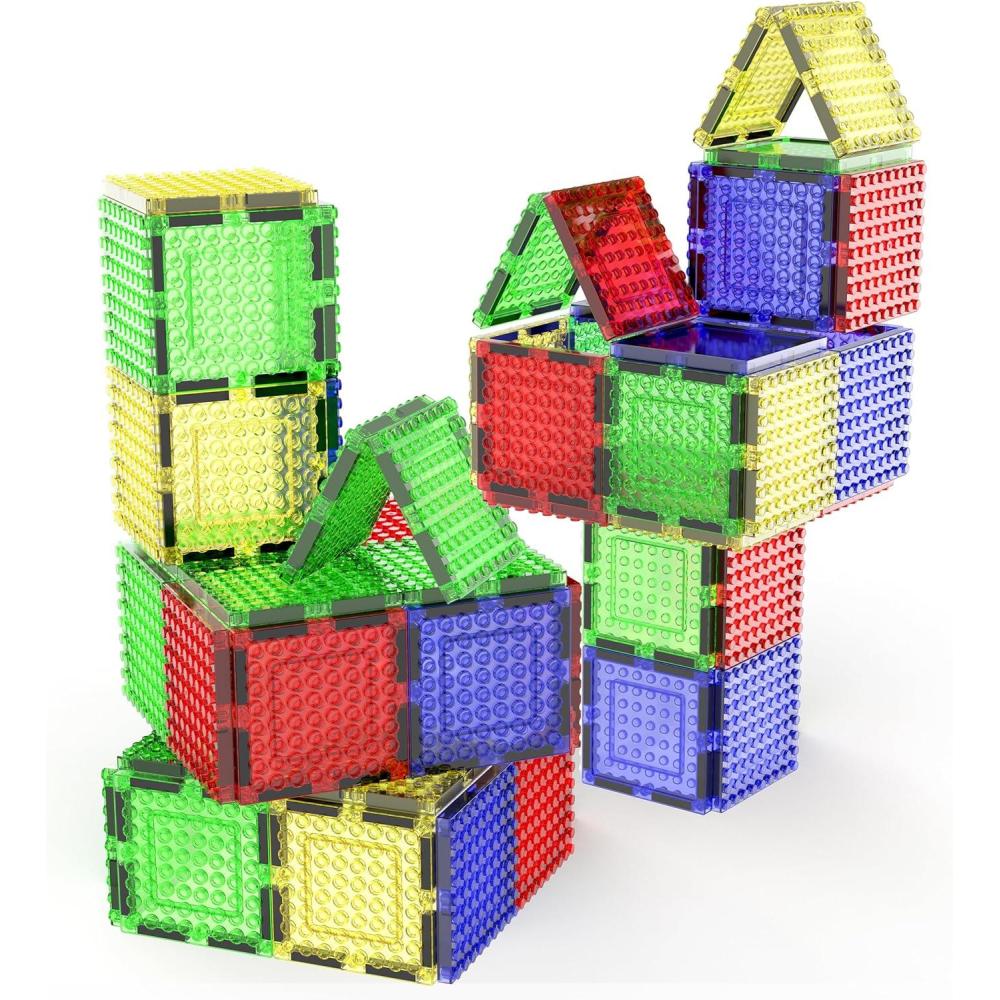 imagePicassoTiles Brick Baseplate Classic Building Block Foundation Kit 20 Pack 10quotx10quot Platform Multi Color Bricks Stud Blocks Compatible with All Major Brands STEM Construction Set Kids Ages 3 PBS0212pcs Socket02