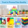 imagePicassoTiles Brick Baseplate Classic Building Block Foundation Kit 20 Pack 10quotx10quot Platform Multi Color Bricks Stud Blocks Compatible with All Major Brands STEM Construction Set Kids Ages 3 PBS0263pcs With 2 Character