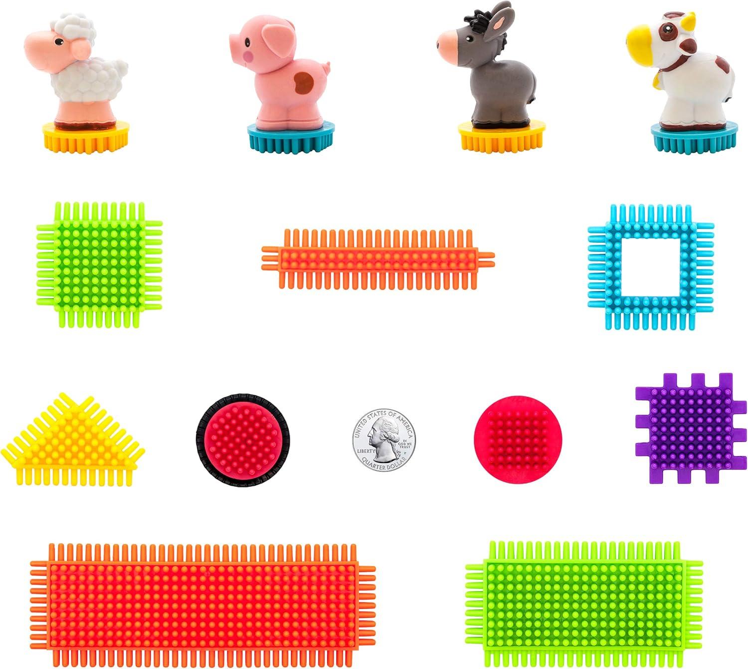 imagePicassoTiles PTB151 151pcs Hedgehog Lock Block STEM Building Tiles Truck Theme Set Learning Playset STEM Toy Set Educational Kit Child Brain Development Preschool Kindergarten Toy wAnimal FiguresTruck Theme