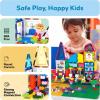 imagePicassoTiles 585pc Kids Activity Table Magnetic Tiles and Building Bricks STEM Pretend Play Learning with Reversible Brick Whiteboard Tabletop Storage Bins and AddOn Toys Boys Girls Ages 3 PBT585585pc Magnetic Tiles and Bricks and Whiteboard