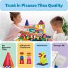 imagePicassoTiles 585pc Kids Activity Table Magnetic Tiles and Building Bricks STEM Pretend Play Learning with Reversible Brick Whiteboard Tabletop Storage Bins and AddOn Toys Boys Girls Ages 3 PBT585585pc Magnetic Tiles and Bricks and Whiteboard