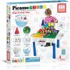 imagePicassoTiles 585pc Kids Activity Table Magnetic Tiles and Building Bricks STEM Pretend Play Learning with Reversible Brick Whiteboard Tabletop Storage Bins and AddOn Toys Boys Girls Ages 3 PBT585585pc Magnetic Tiles and Bricks and Whiteboard