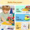 imagePicassoTiles 585pc Kids Activity Table Magnetic Tiles and Building Bricks STEM Pretend Play Learning with Reversible Brick Whiteboard Tabletop Storage Bins and AddOn Toys Boys Girls Ages 3 PBT585585pc Magnetic Tiles and Bricks and Whiteboard