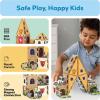 imagePicassoTiles Magnet Tile Building Block Family Homestead Doll House Theme Playset 8 Character Action Figures Double Sided Magnetic Tiles Printing STEM Education Learning Kit Toy Set Kids Ages 3 PTQ06Medieval and Castle