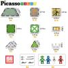 imagePicassoTiles Magnet Tile Building Block Family Homestead Doll House Theme Playset 8 Character Action Figures Double Sided Magnetic Tiles Printing STEM Education Learning Kit Toy Set Kids Ages 3 PTQ06Ninja Dojo House