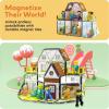 imagePicassoTiles Magnet Tile Building Block Family Homestead Doll House Theme Playset 8 Character Action Figures Double Sided Magnetic Tiles Printing STEM Education Learning Kit Toy Set Kids Ages 3 PTQ06Family Homestead Doll House
