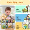 imagePicassoTiles Magnet Tile Building Block Family Homestead Doll House Theme Playset 8 Character Action Figures Double Sided Magnetic Tiles Printing STEM Education Learning Kit Toy Set Kids Ages 3 PTQ06Family Homestead Doll House