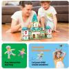 imagePicassoTiles Magnet Tile Building Block Family Homestead Doll House Theme Playset 8 Character Action Figures Double Sided Magnetic Tiles Printing STEM Education Learning Kit Toy Set Kids Ages 3 PTQ06Medieval and Castle