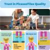 imagePicassoTiles Magnet Tile Building Block Family Homestead Doll House Theme Playset 8 Character Action Figures Double Sided Magnetic Tiles Printing STEM Education Learning Kit Toy Set Kids Ages 3 PTQ06Medieval and Castle
