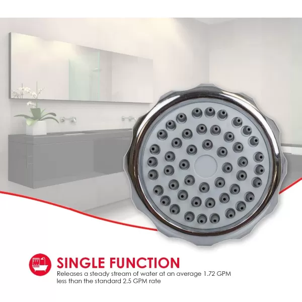 Sunbeam Oasis Single Function Fixed Shower Head Silver ChromeSunbeam Oasis Single Function Fixed Shower Head Silver Chrome