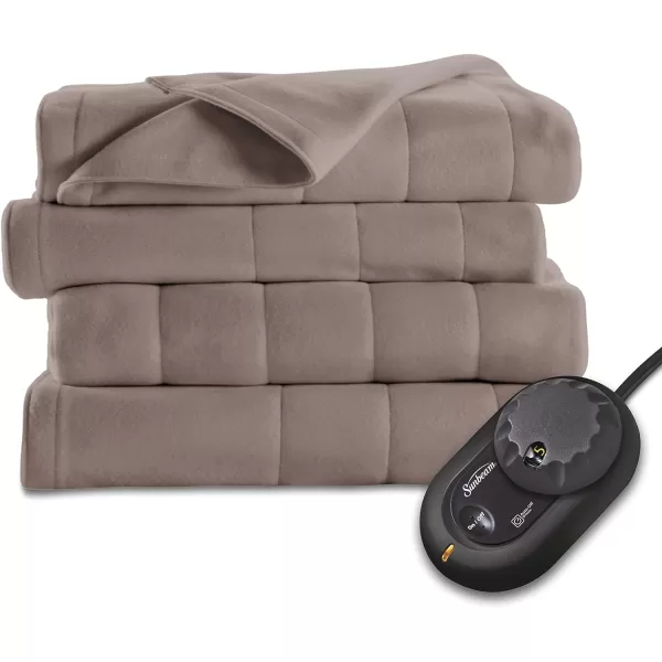 Sunbeam Quilted Fleece Heated Blanket King MushroomKing