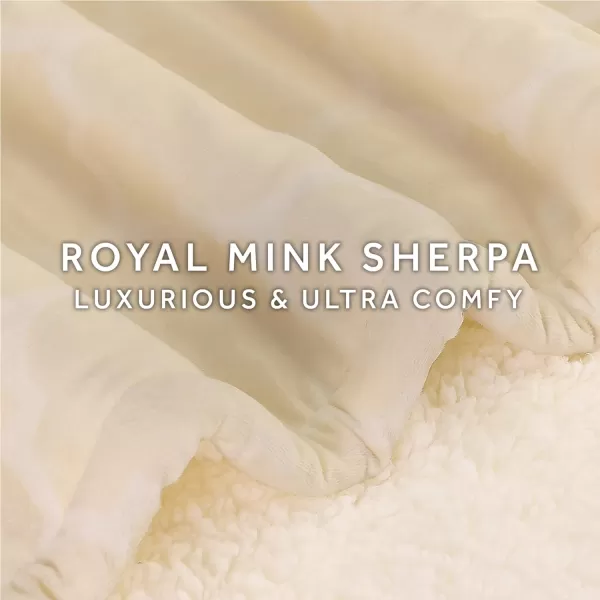 Sunbeam Royal Mink Sherpa Champagne Lattice Heated Personal Throw  Blanket CozyWarm Adjustable Heat SettingsChampagne Lattice Throw Heated Throw Blanket