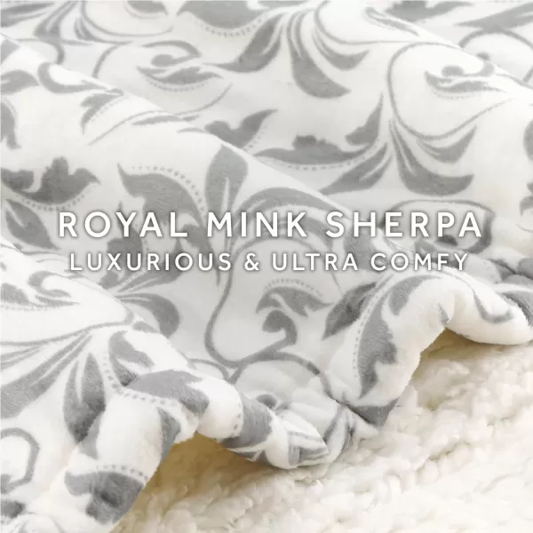 Sunbeam Royal Mink Sherpa Champagne Lattice Heated Personal Throw  Blanket CozyWarm Adjustable Heat SettingsGrey Cape Paisley Throw Heated Throw Blanket