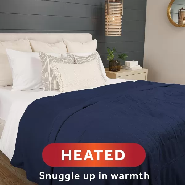 Sunbeam Royal Mink Sherpa Heated Throw Electric Blanket 50 x 60 4 Heat Settings 4Hour Auto ShutOff Warming Throw for Couch Fast Heating Machine Washable Warm and Cozy Grey Cape PaisleyNight Fog