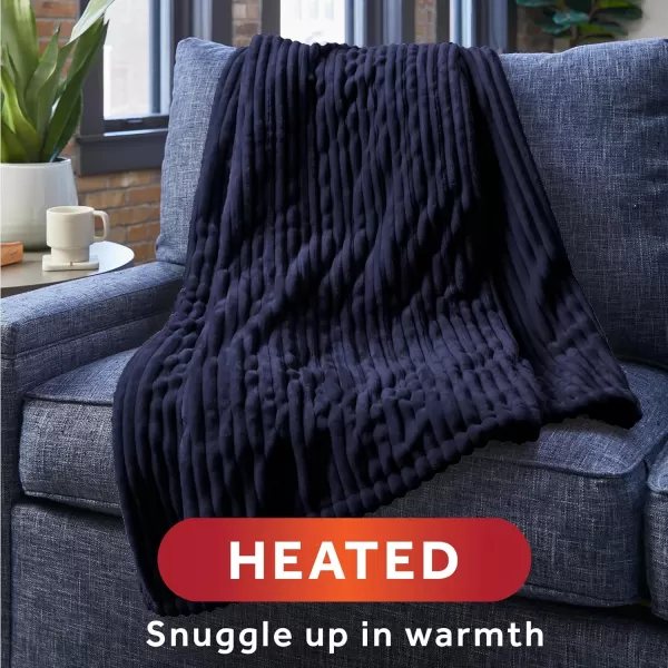 Sunbeam Royal Posh Dove Grey Heated Personal Throw  Blanket CozyWarm Adjustable Heat Settings 11918Admiral Blue