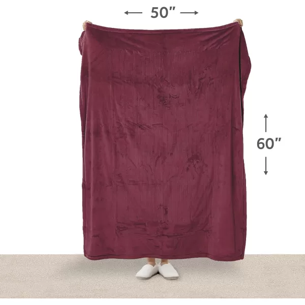 Sunbeam Royal Posh Dove Grey Heated Personal Throw  Blanket CozyWarm Adjustable Heat Settings 11918Garnet