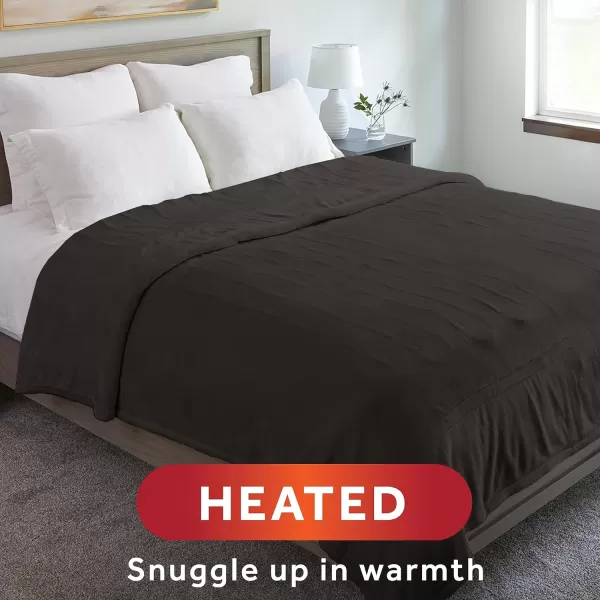 Sunbeam Royal Posh Dove Grey Heated Personal Throw  Blanket CozyWarm Adjustable Heat Settings 11918Night Fog