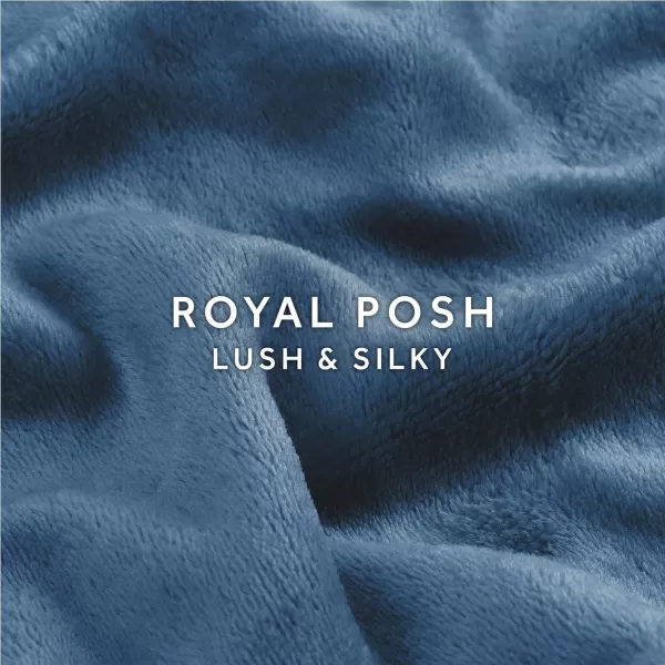 Sunbeam Royal Posh Dove Grey Heated Personal Throw  Blanket CozyWarm Adjustable Heat Settings 11918Rain Storm Blue