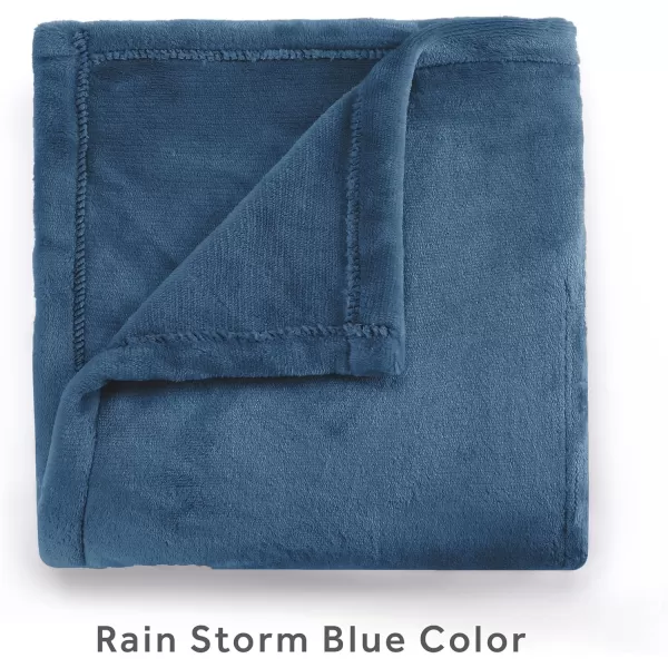 Sunbeam Royal Posh Dove Grey Heated Personal Throw  Blanket CozyWarm Adjustable Heat Settings 11918Rain Storm Blue