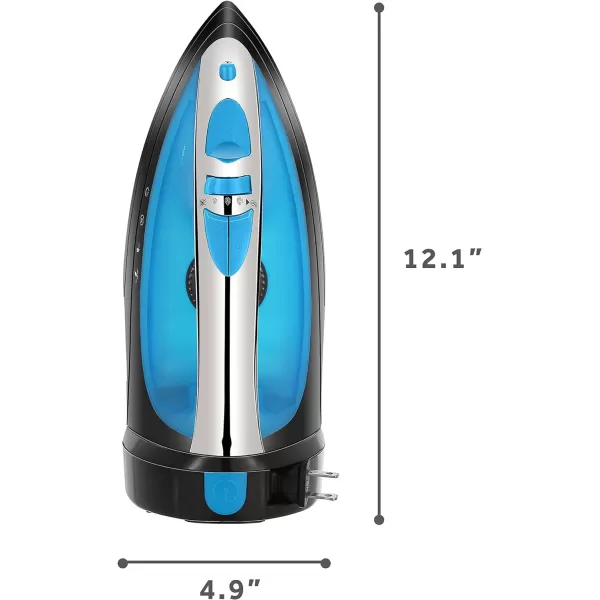 Sunbeam Steammaster Steam Iron 1400 Watt Large AntiDrip Stainless Steel Nonstick Soleplate with 8 Retractable Cord Horizontal or Vertical Shot of Steam and 3Way Auto ShutOff BlackBlueBlackBlue