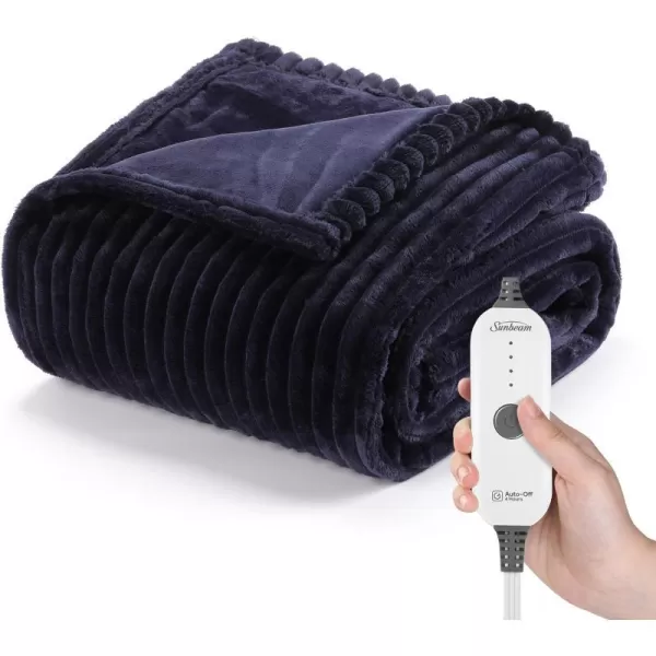 Sunbeam Royal Posh Dove Grey Heated Personal Throw  Blanket CozyWarm Adjustable Heat Settings 11918Admiral Blue