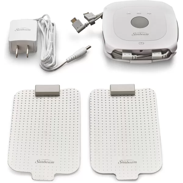 Sunbeam 804STR2P GoHeat Portable Heated Patches for Pain Relief Starter Kit  2 Reusable Gel Patches ampamp Clip On Rechargeable Control Unit with 3 Heat Settings 1 Count Pack of 1