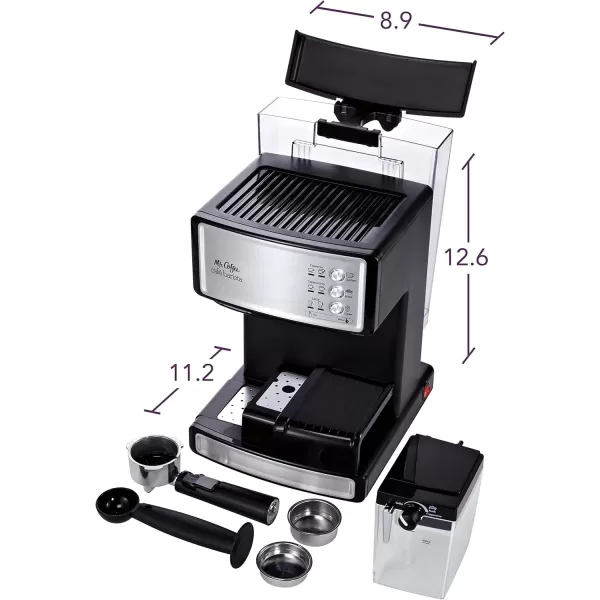 Mr Coffee Espresso and Cappuccino Machine Programmable Coffee Maker with Automatic Milk Frother and 15Bar Pump Stainless SteelSilverMr Coffee Espresso and Cappuccino Machine Programmable Coffee Maker with Automatic Milk Frother and 15Bar Pump Stainless SteelSilver