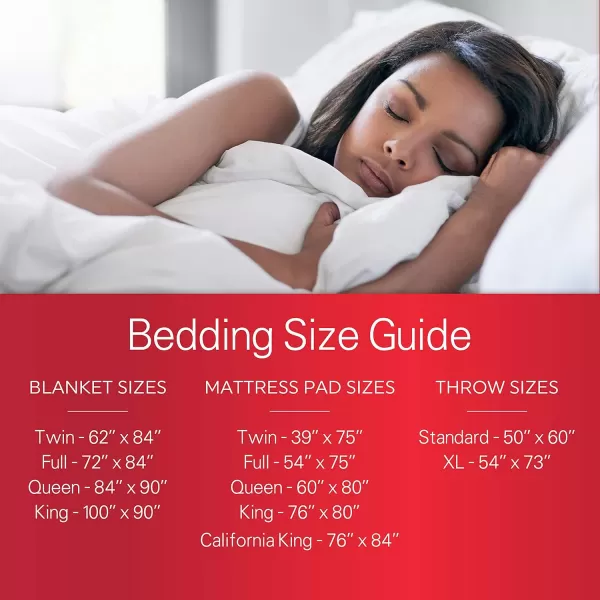 Sunbeam Heated Mattress Pad  Quilted 10 Heat Settings  White  California King  MSU2KCKV00011A00California King