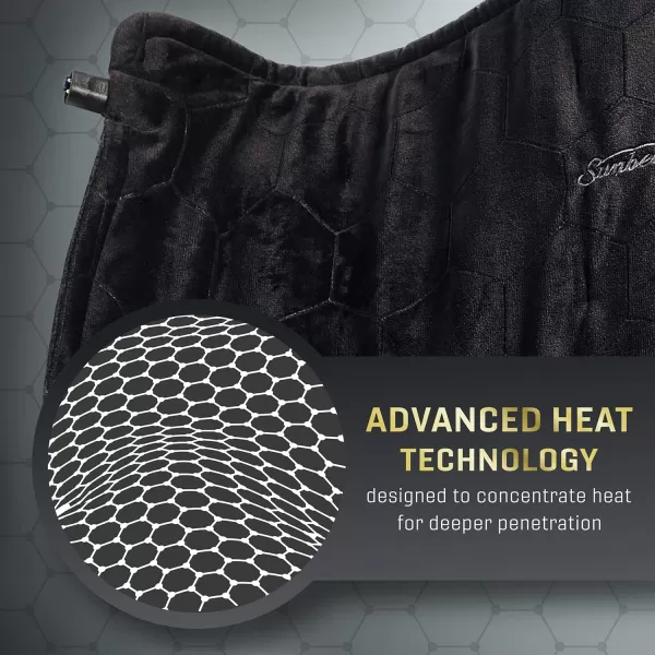 Sunbeam Heating Pad for Back Neck Legs and Shoulder Pain Relief with AdvancedHeat Technology and Auto Shut Off 4 Heat Settings 12 x 15 BlackKing Size