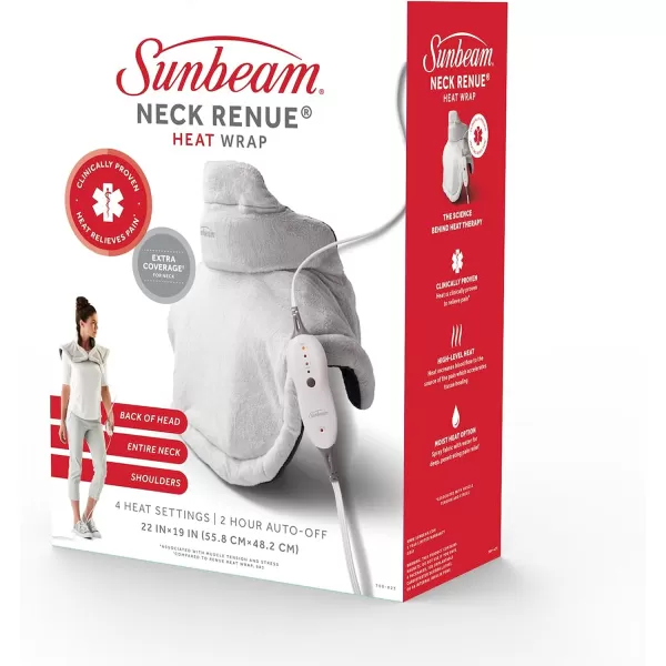 Sunbeam Heating Pad for Neck and Shoulder Pain Relief with Auto Shut Off and Moist Heating Option 22 x 19 Grey19 inches