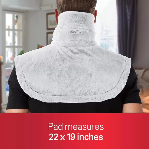 Sunbeam Heating Pad for Neck and Shoulder Pain Relief with Auto Shut Off and Moist Heating Option 22 x 19 Grey19 inches